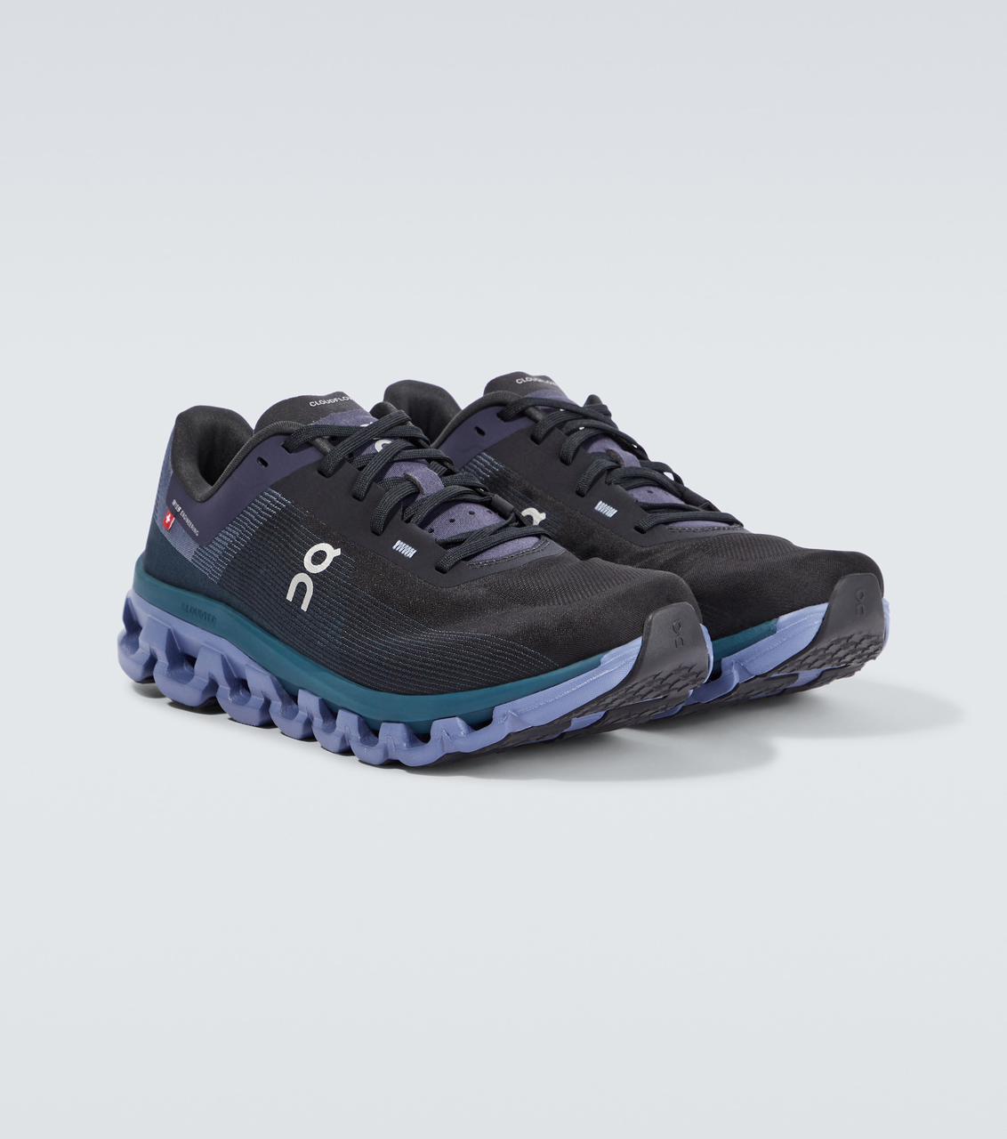 ON Cloudflow 4 Men's Road Running Shoes Black and Blue