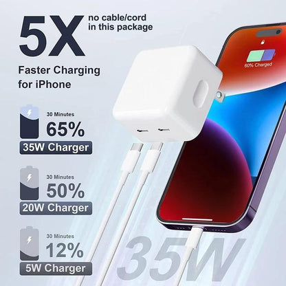 Charger Dual USB-C To USB-Lightning