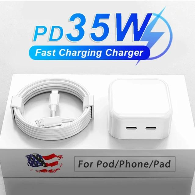 Charger Dual USB-C To USB-Lightning UK Head